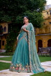Lnb1450 Zari Shimmer Embroidery Work Lehenga With Blouse Dupatta Wholesale In India